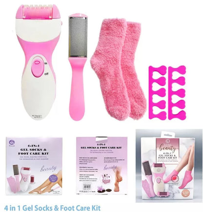 طقم العناية بالقدمين 4 في 1 – Gel Socks & Foot Care Kit