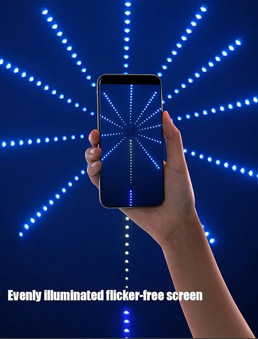 مصابيح LED ذكية بتصميم العاب نارية - ديكور للغرفة تعمل بمنفذ USB، مزامنة الموسيقى، شريط اضاءة LED متغير اللون مع جهاز تحكم عن بعد وتطبيق. مثالية لغرفة النوم وديكور الحفلات والكريسماس - هدية مثالية