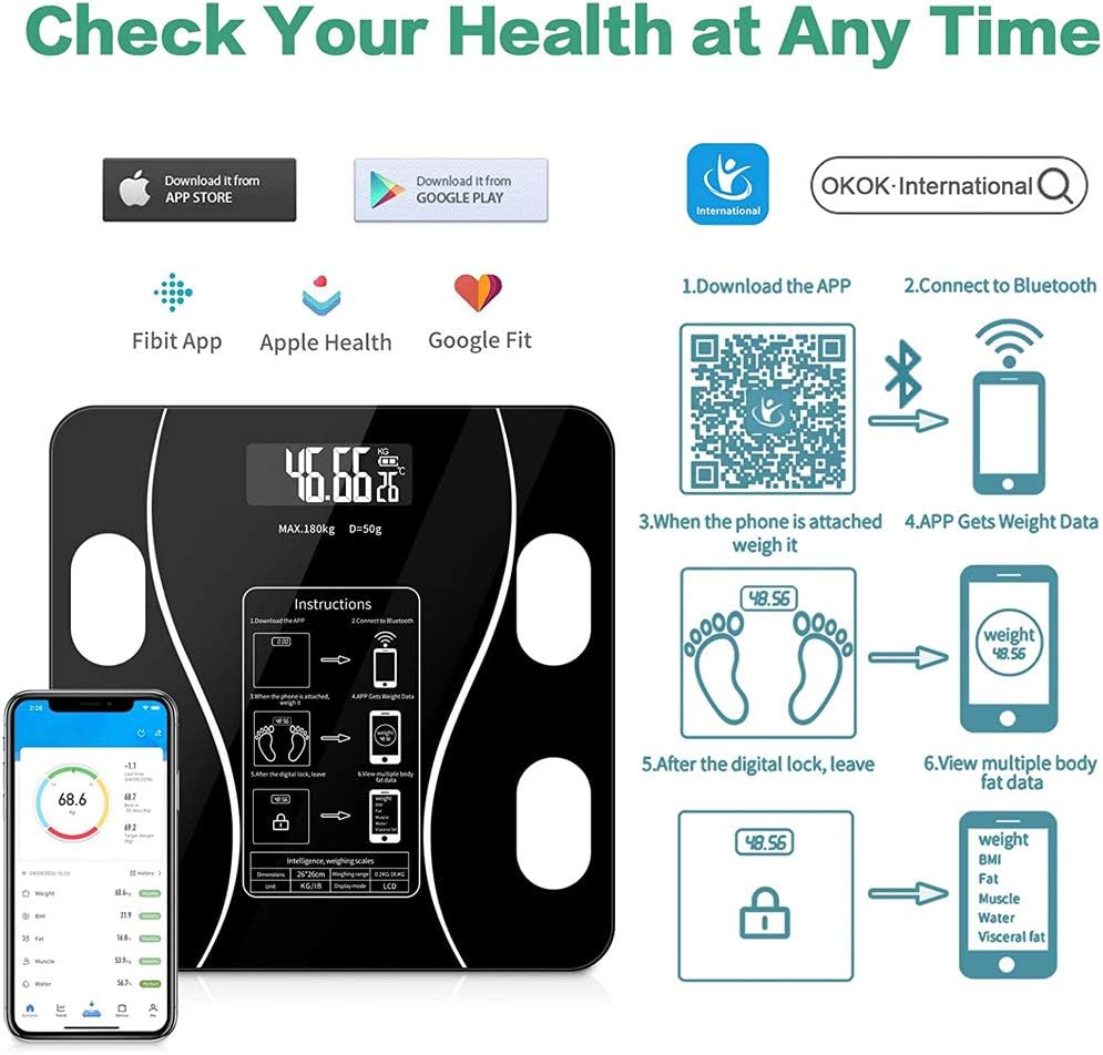 ميزان ذكي رقمي InBody لقياس الوزن والدهون والعضلات + تطبيق تتبع على الموبايل
