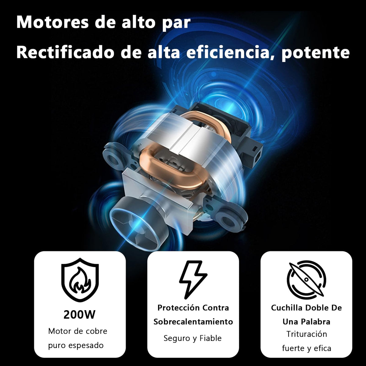مطحنة قهوة كهربائية، مطحنة توابل، مطحنة حبوب القهوة والاعشاب مع ملعقة فرشاة مدمجة، طحن بزر ضغط بلمسة واحدة من الستانلس ستيل للقهوة - كحلي