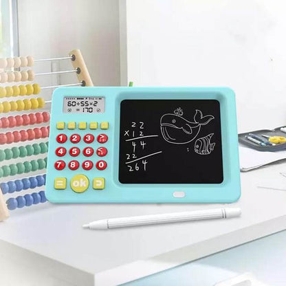 جهاز لوحي للكتابة بشاشة LCD عالية الجودة، 2 في 1، مزود بقلم وآلة حاسبة، مناسب للتعليم المبكر. جهاز لوحي LCD للكتابة والرسم.