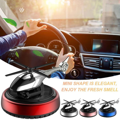 موزع روائح عطرية دوار يعمل بالطاقة الشمسية بتصميم طائرة هليكوبتر، معطر هواء للسيارة، ديكورات سيارة، أكسسوارات داخلية رائعة للسيارة والمنزل والمكتب