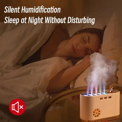 موزع روائح عطرية بسعة 700 مل، يعمل بلهب، مرطب هواء هادئ ومريح مع تأثير إضاءة ديناميكي، مناسب للمنزل وغرفة النوم