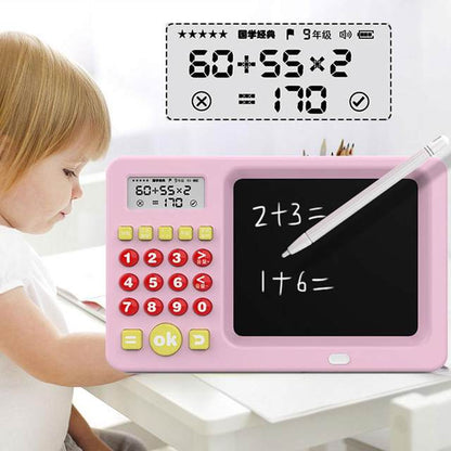 جهاز لوحي للكتابة بشاشة LCD عالية الجودة، 2 في 1، مزود بقلم وآلة حاسبة، مناسب للتعليم المبكر. جهاز لوحي LCD للكتابة والرسم.
