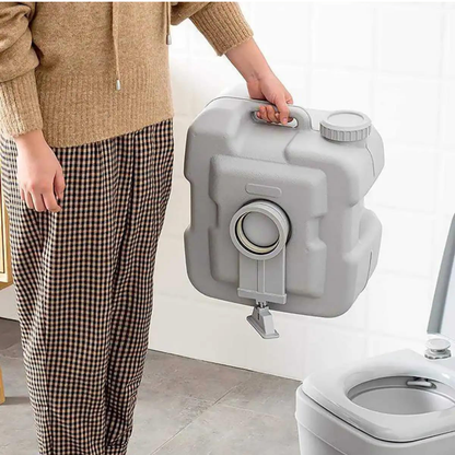 مرحاض محمول مطور 5.3 جالون 20 لتر للتخييم والسفر والسيارة والقوارب والتخييم (20 لتر رمادي)