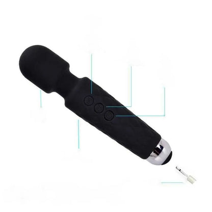 جهاز تدليك لاسلكي مقاوم للماء قابل لإعادة الشحن عبر منفذ USB، مزود بـ 8 سرعات قوية و20 وضعًا للاهتزاز، بتردد منخفض لتخفيف آلام العضلات والتعافي الرياضي.