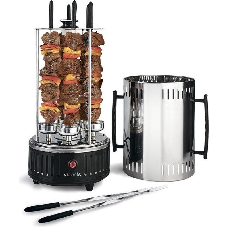 شواية كهربائية عمودية ، شواية كهربائية مع 12 شوكة، ماكينة شاورما كهربائية، ماكينة شواء داخلية بدون دخان، للكباب والاسياخ والتحميص