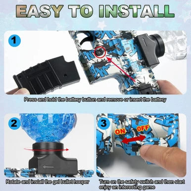 مسدس جل كهربائي أوتوماتيكي مع بطارية قابلة للشحن و5000 كرة مائية، لعبة تصويب خارجية